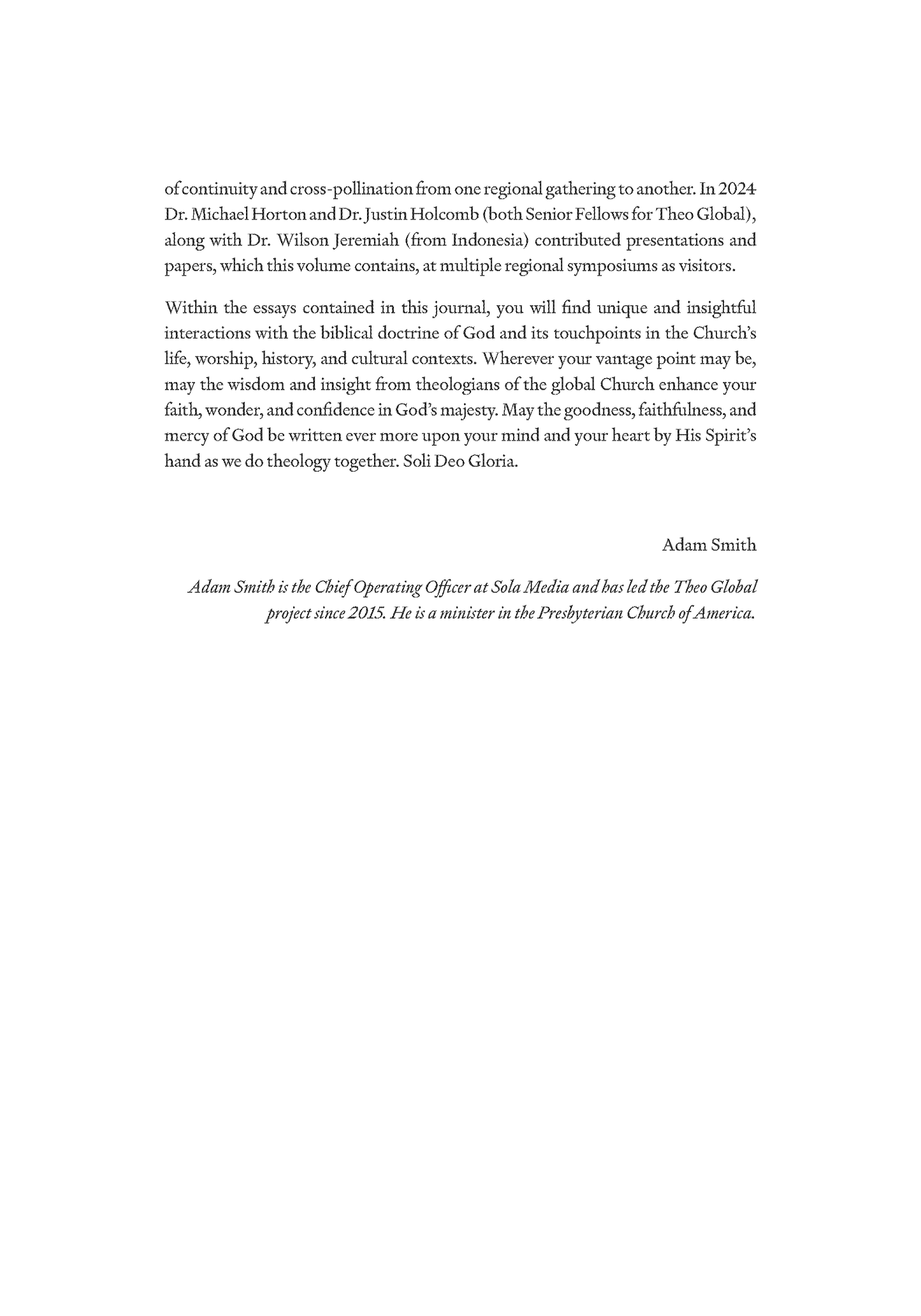 Theo Global Journal | Vol. 1: The Living God