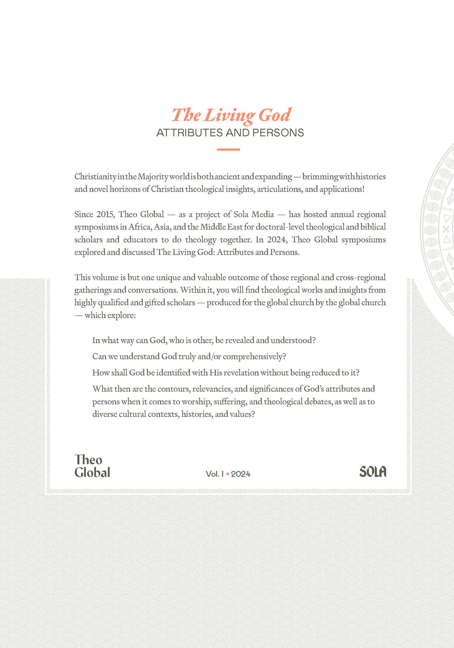 Theo Global Journal  |  Vol. 1: The Living God